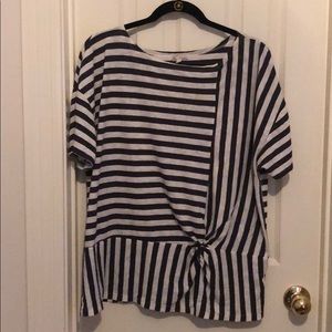Grey and white striped shirt
